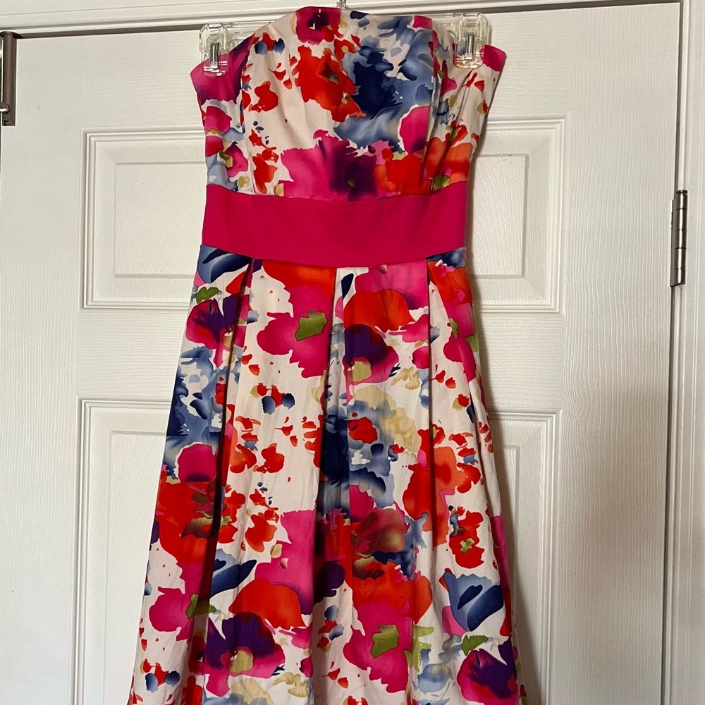 Womens Floral Strapless Dress